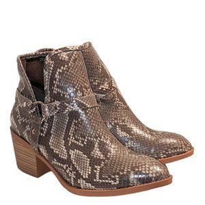 GC Dover Snakeskin Print Block Heel Side Zip Ankle Boots Size 7.5 New w/o Box